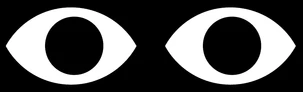 Animated pair of white blinking eyes